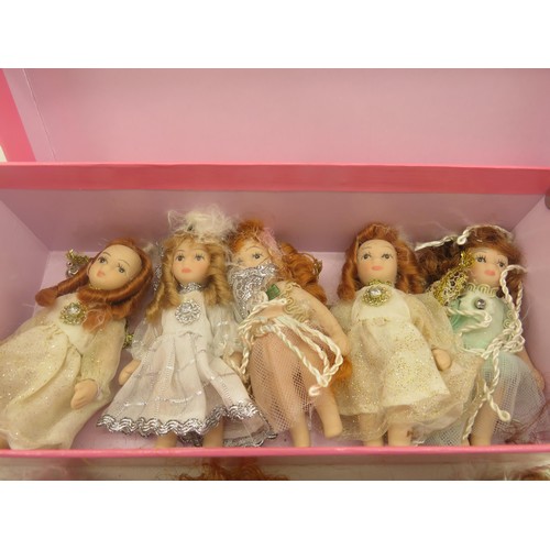 343 - BOX OF TEN MINIATURE POT DOLLS