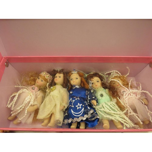 344 - BOX OF TEN MINIATURE POT DOLLS