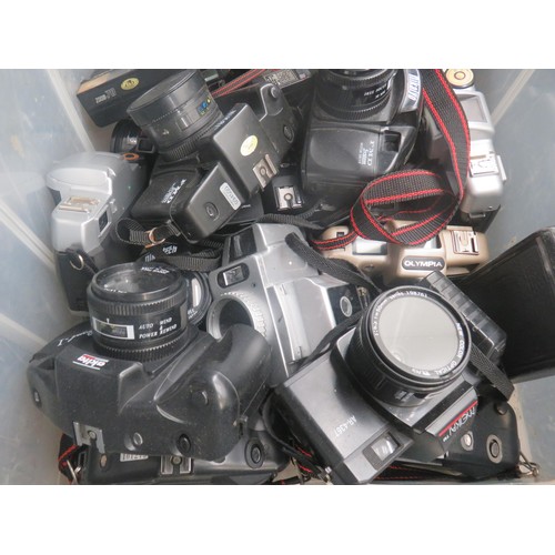 362 - LARGE BOX OF CAMERAS- 35MM