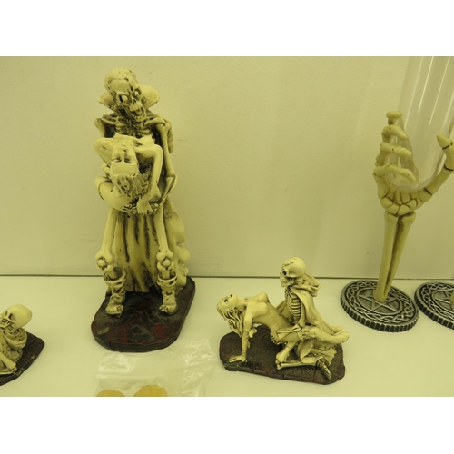 377 - SELECTION OF GOTHIC ITEMS INCLUDING EROTIC FIGURINES