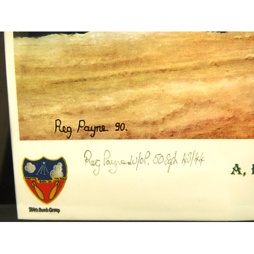 392 - B17 BOMBER LANDING LTD EDITION SIGNED BY WWII USAAF T.KIRKPATRICK AND REG PAYNE