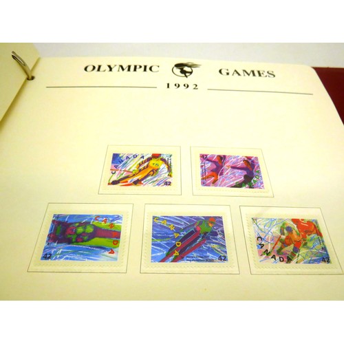 77 - OLYMPIC MASTER FILE ALBUM CONTAINS OLYMPIC SPECIAL EDITION STMAPS AND STANLEY GIBBONS BOOK OF STAMPS