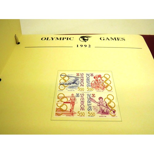 77 - OLYMPIC MASTER FILE ALBUM CONTAINS OLYMPIC SPECIAL EDITION STMAPS AND STANLEY GIBBONS BOOK OF STAMPS