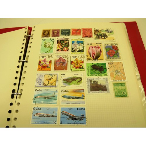 79 - RED STAMP ALBUM CONTAINS RARE STAMPS