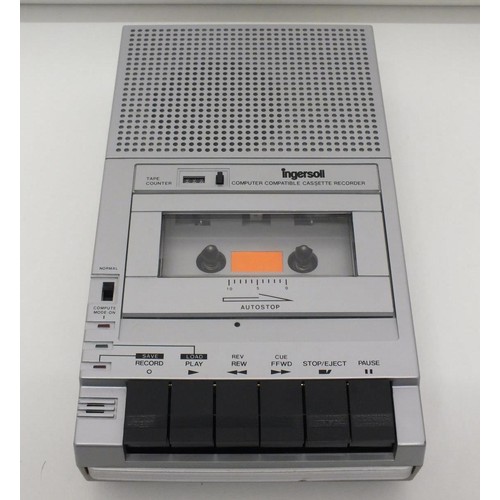 67 - INGERSOLL SLIM TYPE CASSETTE RECORDER XK695 IN ORIGINAL BOX- COMPUTER COMPATIBLE WITH INSTRUCTION BO... 