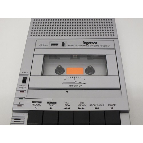 67 - INGERSOLL SLIM TYPE CASSETTE RECORDER XK695 IN ORIGINAL BOX- COMPUTER COMPATIBLE WITH INSTRUCTION BO... 