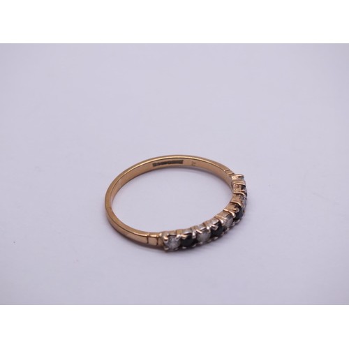 292 - 9CT GOLD HALF CZ ETERNITY RING SIZE N 1.1g