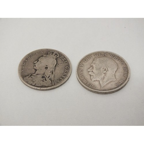 56 - 1888 AND 1915 SILVER HALFCROWN COINS