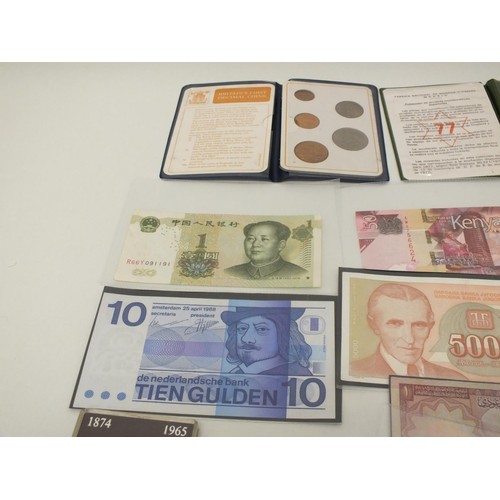 59 - COINS, COIN SET AND VARIOUS BANKNOTES