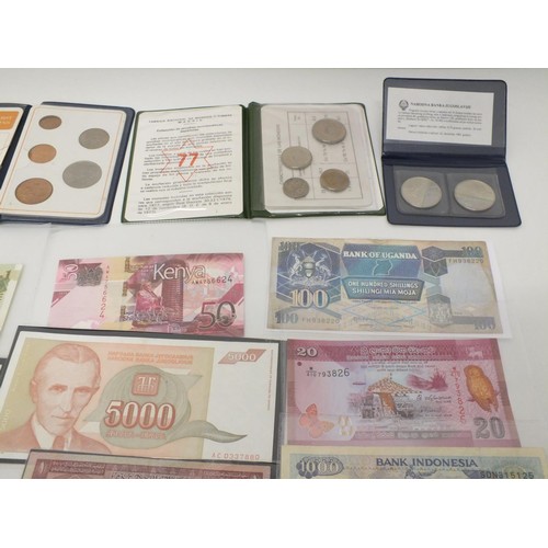 59 - COINS, COIN SET AND VARIOUS BANKNOTES