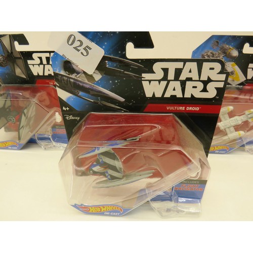 25 - 6 x STARWARS DIECAST MODELS AS NEW