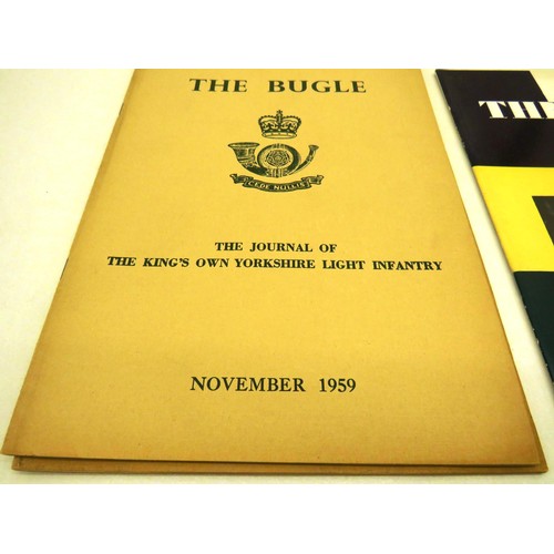 154 - TEN VARIOUS COPIES OF 'THE BUGLE' THE JOURNAL OF THE KINGS OWN YORKSHIRE LIGHT INFANTRY  DATING BETW... 