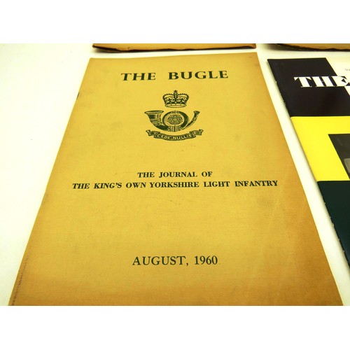 154 - TEN VARIOUS COPIES OF 'THE BUGLE' THE JOURNAL OF THE KINGS OWN YORKSHIRE LIGHT INFANTRY  DATING BETW... 