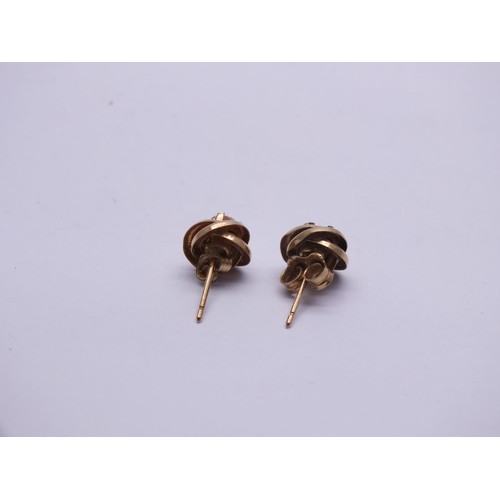 130 - 9ct GOLD AND CZ STUD EARRINGS- 1g