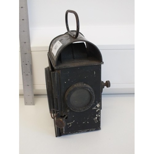 164 - VINTAGE BRITISH RAILWAY RAILROAD LANTERN WITH SHERWOODS BURNER