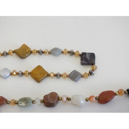 273 - THREE GEMSTONE NECKLACES INCLUDES CHAKRA NECKLACE