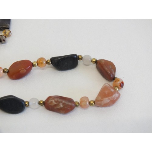 273 - THREE GEMSTONE NECKLACES INCLUDES CHAKRA NECKLACE