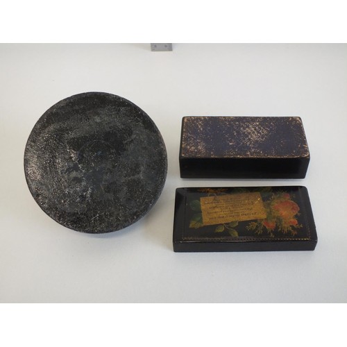 206 - 2 x PAPIER MACHE LIDDED BOXES