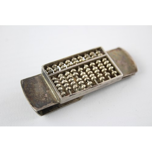 409 - Vintage Stamped .925 HONG KONG Sterling Silver Abacus Gents Money Clip (18g)