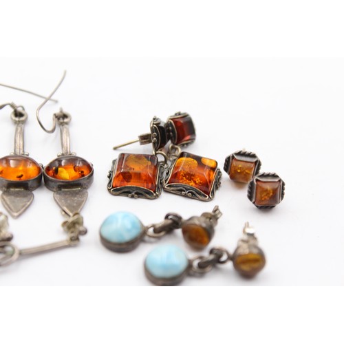 414 - X 6 .925 Amber Earrings (28g)