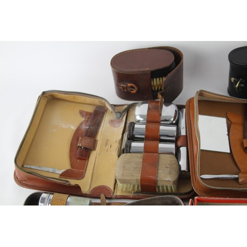 423 - Job Lot Assorted Vintage Gentleman's Grooming Inc Leather Case, Shoe Stretcher