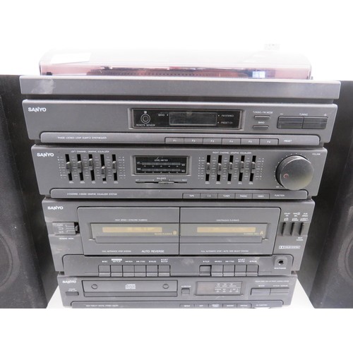 186 - SANYO MUSIC SYSTEM WITH SPEAKERS