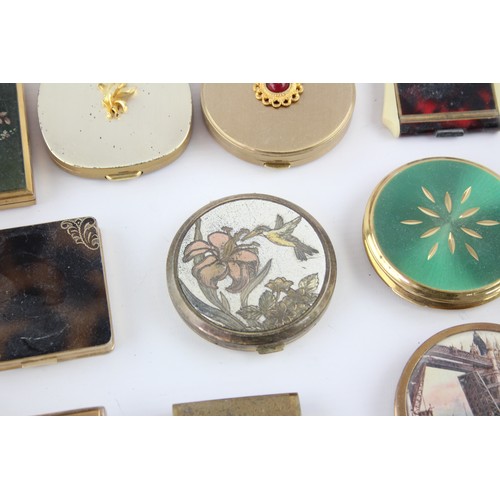 425 - 13 x Assorted Vintage COMPACT MIRRORS Inc Tower Bridge, Floral, Green Etc