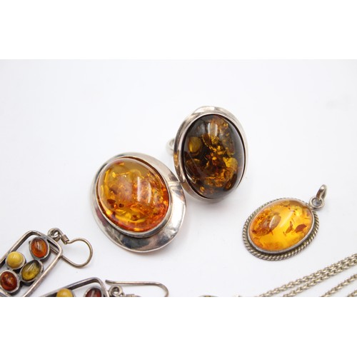 430 - X 6 .925 Amber Jewellery (45g)