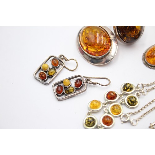 430 - X 6 .925 Amber Jewellery (45g)