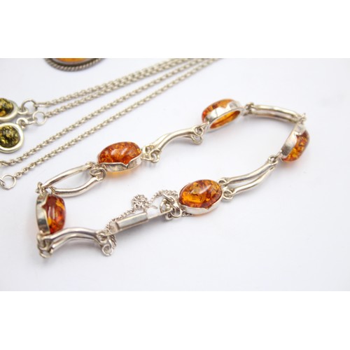 430 - X 6 .925 Amber Jewellery (45g)