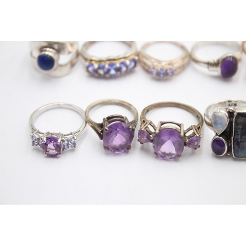 442 - X 12 .925 Gemstone Rings (43g)