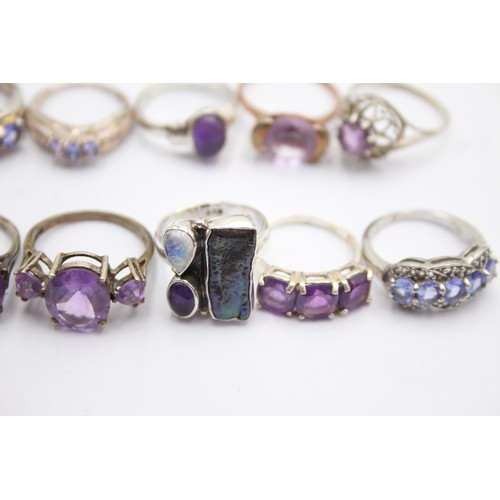 442 - X 12 .925 Gemstone Rings (43g)