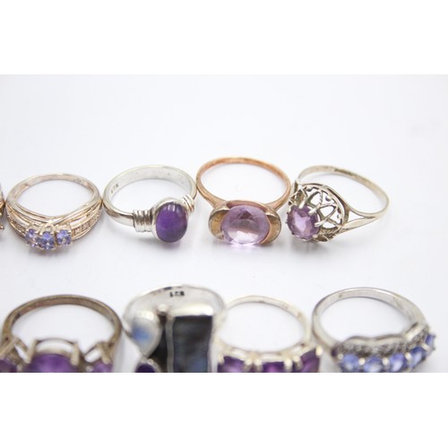 442 - X 12 .925 Gemstone Rings (43g)