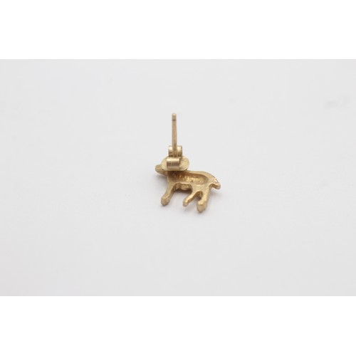 444 - 9ct gold dog stud earrings (1g)