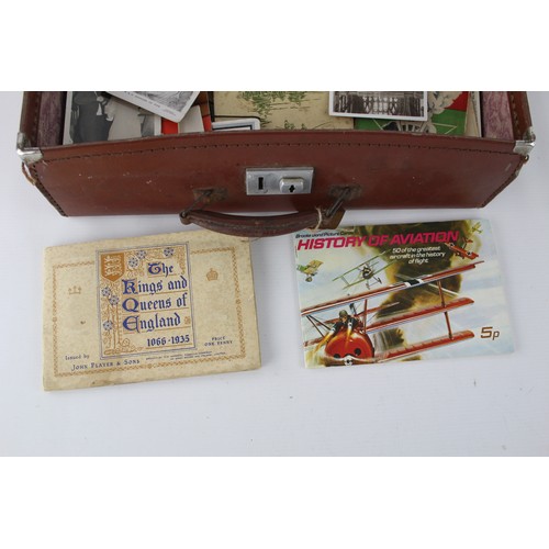 443 - Vintage Case Jam Packed W/ Vintage Postcards, Photos, Stamp Books