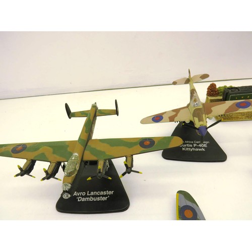 191 - DIECAST MODEL PLANES, TWO SHIPS IN GLASS BOTTLES AND A LILLIPUT LANE FLYING SCOTSMAN