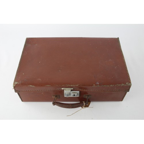 443 - Vintage Case Jam Packed W/ Vintage Postcards, Photos, Stamp Books