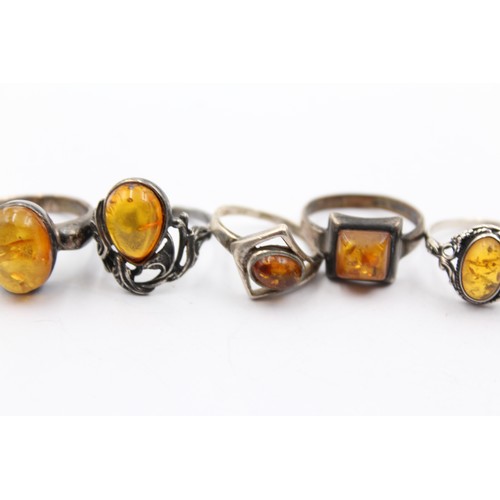 454 - X 6 .925 Amber Rings (20g)