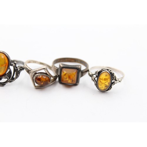 454 - X 6 .925 Amber Rings (20g)