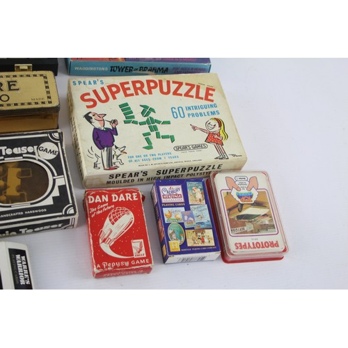 455 - Job Lot of Assorted Vintage Board / Card Games Inc Scoop, Blue Max, Dominos, Etc