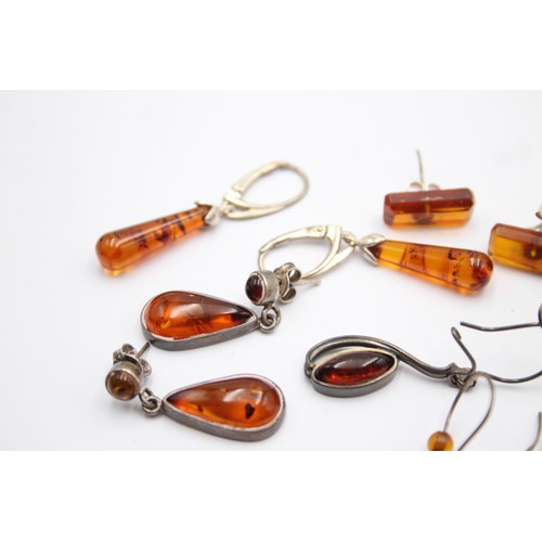 470 - X 6 .925 Amber Earrings (21g)