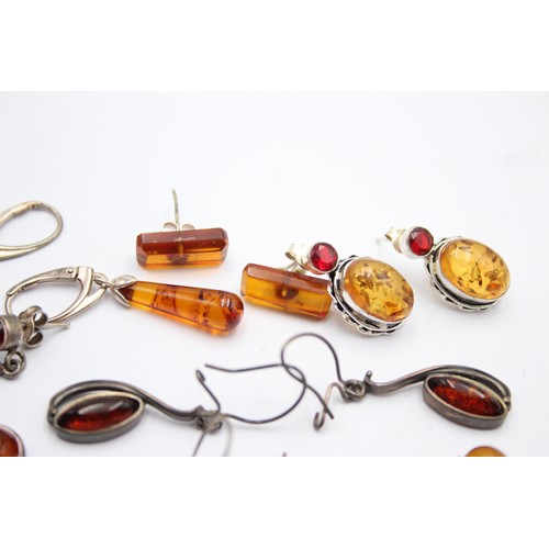 470 - X 6 .925 Amber Earrings (21g)