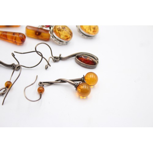 470 - X 6 .925 Amber Earrings (21g)