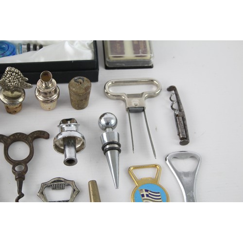 475 - 20 x Assorted Vintage BREWERIANA Corkscrews / Bottle Openers Inc Brass, Wood Etc