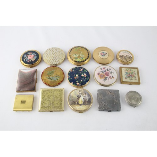 483 - 15 x Assorted Vintage Ladies Powder COMPACTS Inc Rowenta, Yardley, Marlene etc