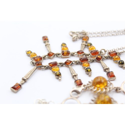 494 - X 5 .925 Amber Jewellery (39g)