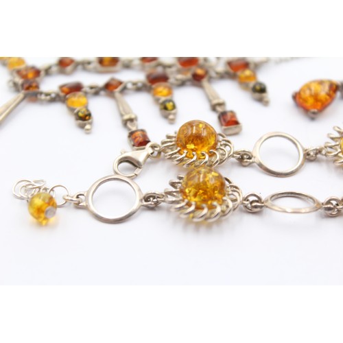 494 - X 5 .925 Amber Jewellery (39g)