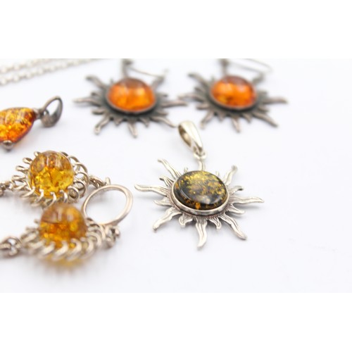 494 - X 5 .925 Amber Jewellery (39g)