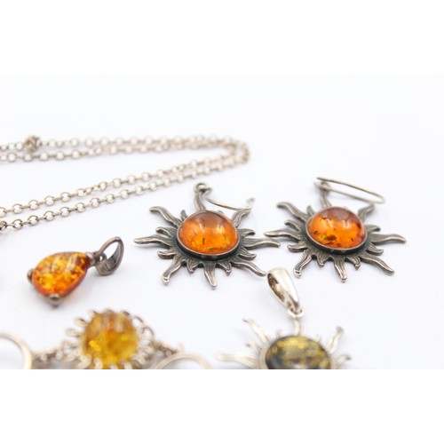 494 - X 5 .925 Amber Jewellery (39g)