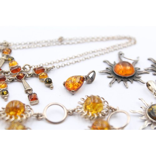 494 - X 5 .925 Amber Jewellery (39g)